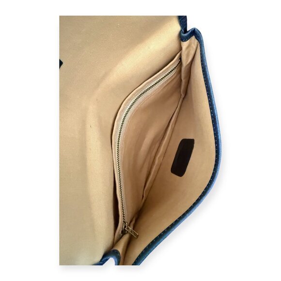 Authentic Vintage Celine Navy Monogram Canvas Flap Clutch - Picture 5 of 6
